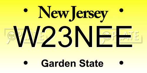 W23NEE New Jersey License Plate
