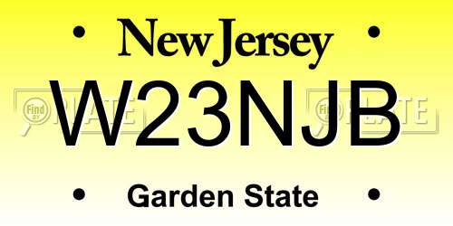 W23NJB New Jersey License Plate