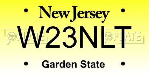 W23NLT New Jersey License Plate