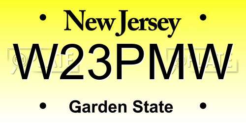 W23PMW New Jersey License Plate