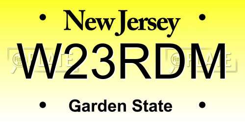 W23RDM New Jersey License Plate