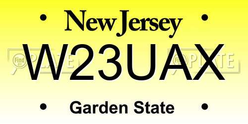 W23UAX New Jersey License Plate
