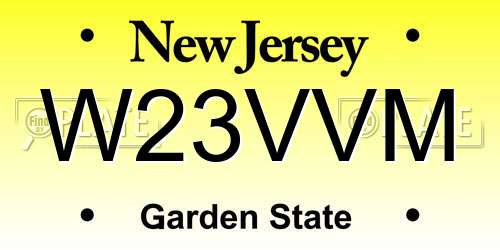 W23VVM New Jersey License Plate
