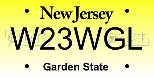 W23WGL New Jersey License Plate