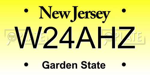 W24AHZ New Jersey License Plate
