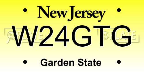 W24GTG New Jersey License Plate
