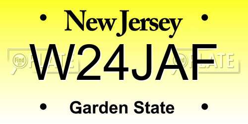 W24JAF New Jersey License Plate