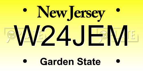 W24JEM New Jersey License Plate