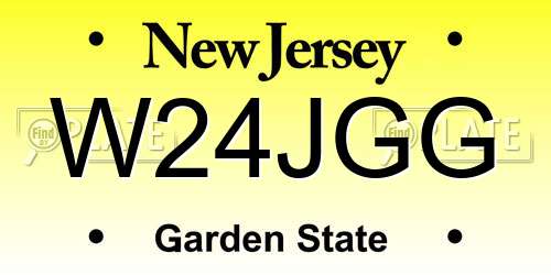 W24JGG New Jersey License Plate