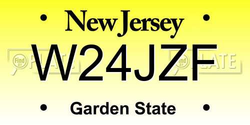 W24JZF New Jersey License Plate