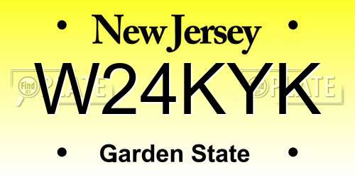 W24KYK New Jersey License Plate