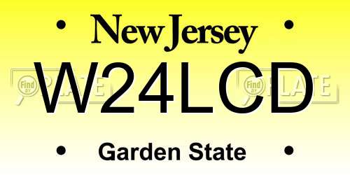 W24LCD New Jersey License Plate