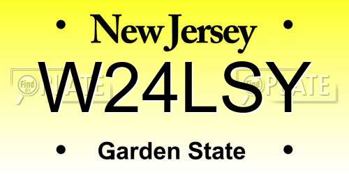 W24LSY New Jersey License Plate
