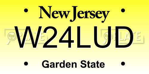 W24LUD New Jersey License Plate