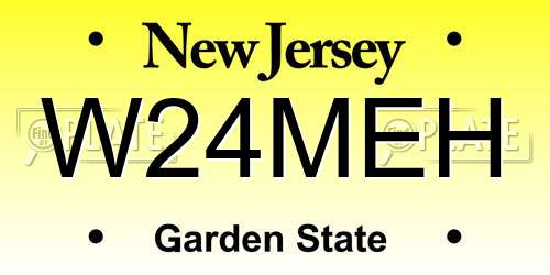 W24MEH New Jersey License Plate
