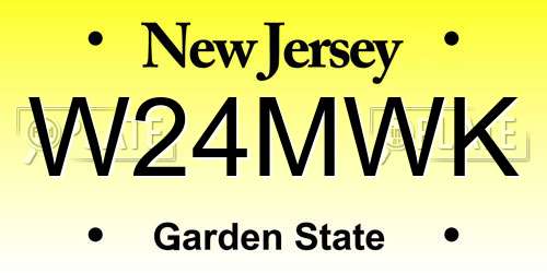 W24MWK New Jersey License Plate