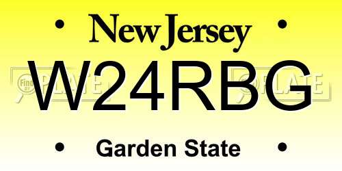 W24RBG New Jersey License Plate