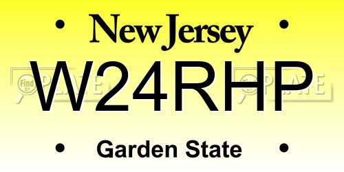 W24RHP New Jersey License Plate