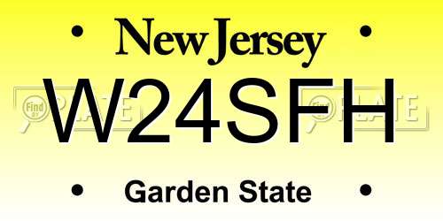 W24SFH New Jersey License Plate