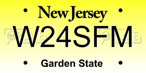 W24SFM New Jersey License Plate