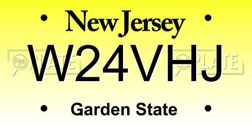 W24VHJ New Jersey License Plate