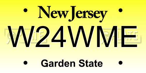 W24WME New Jersey License Plate