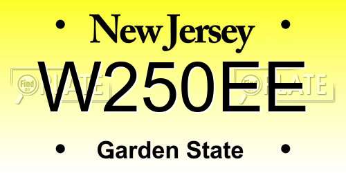 W250EE New Jersey License Plate