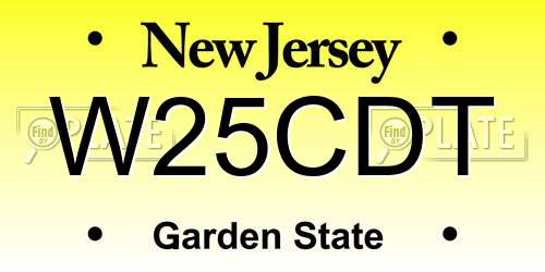 W25CDT New Jersey License Plate