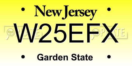 W25EFX New Jersey License Plate