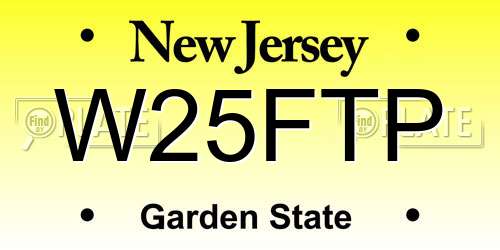 W25FTP New Jersey License Plate