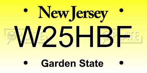 W25HBF New Jersey License Plate