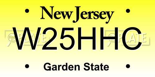 W25HHC New Jersey License Plate
