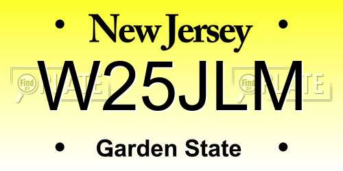 W25JLM New Jersey License Plate