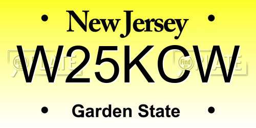 W25KCW New Jersey License Plate