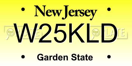 W25KLD New Jersey License Plate