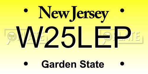 W25LEP New Jersey License Plate