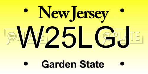 W25LGJ New Jersey License Plate
