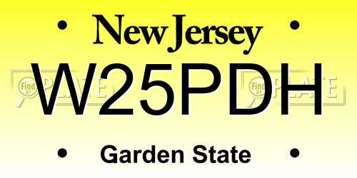 W25PDH New Jersey License Plate