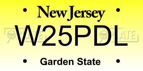 W25PDL New Jersey License Plate