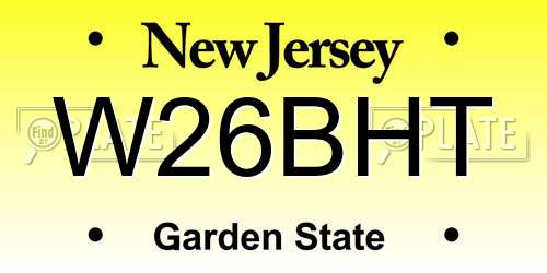 W26BHT New Jersey License Plate