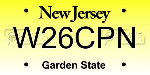 W26CPN New Jersey License Plate