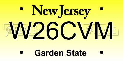 W26CVM New Jersey License Plate