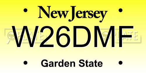 W26DMF New Jersey License Plate