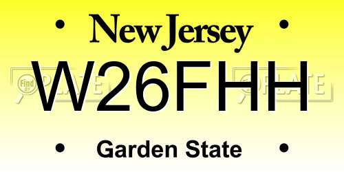 W26FHH New Jersey License Plate