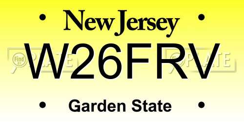 W26FRV New Jersey License Plate
