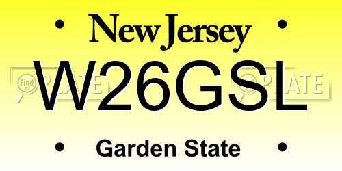W26GSL New Jersey License Plate