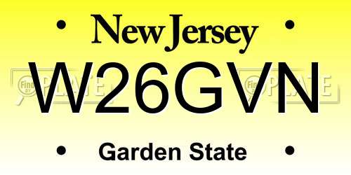 W26GVN New Jersey License Plate
