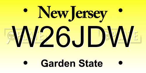 W26JDW New Jersey License Plate