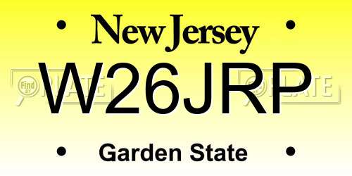 W26JRP New Jersey License Plate