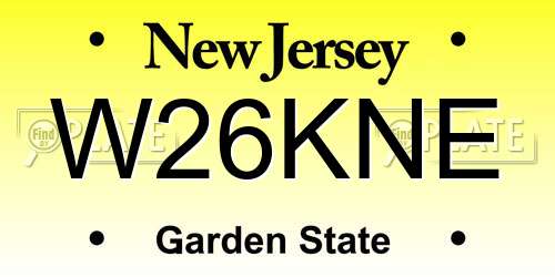 W26KNE New Jersey License Plate